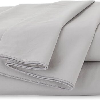 200 Thread Count Long Staple 100% Organic Cotton 3 Piece Twin Bed Sheet Set - 1 Fitted Sheet, 1 Flat Sheet, 1 Pillow case - Hotel Quality Fade Resistant - Twin Size Sheet Set (Twin, Grey)